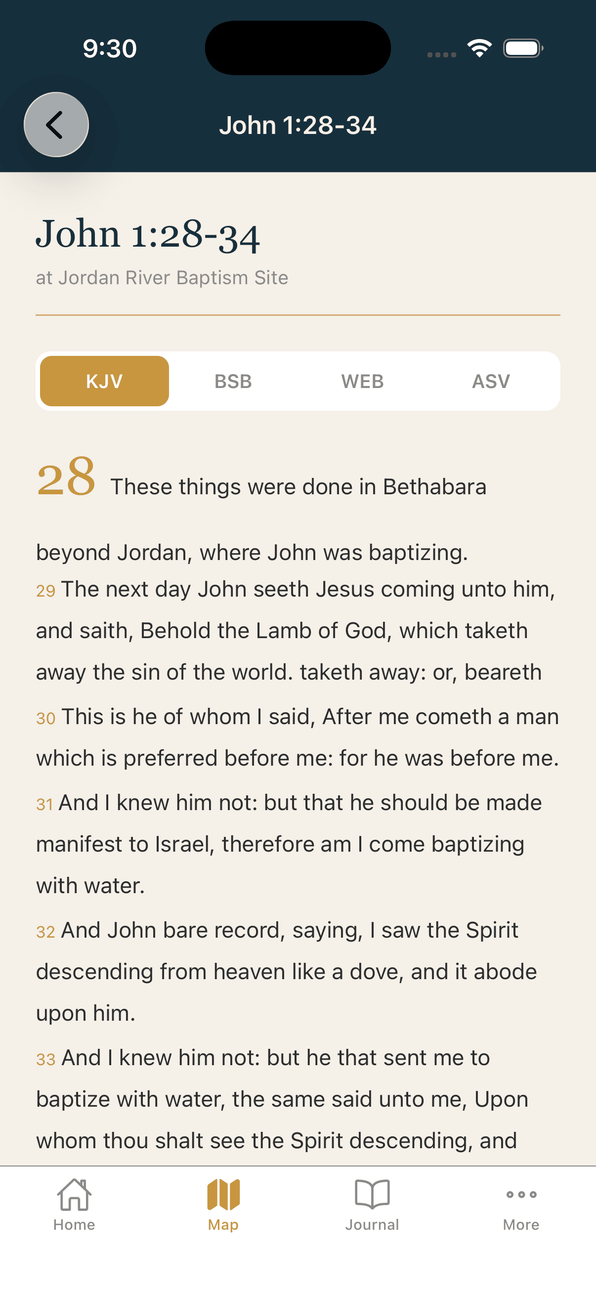 ScriptureWalk scripture reading with four Bible translations